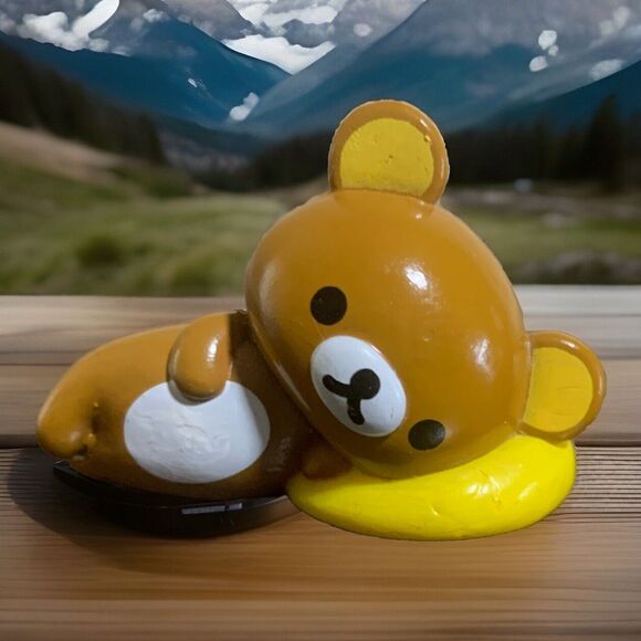 Rilakkuma Miniature Toy Figure Laying Down 2 inches - Picture 1 of 3